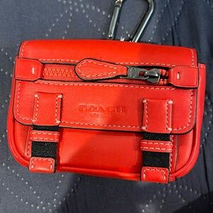 Coach sport key wallet red
